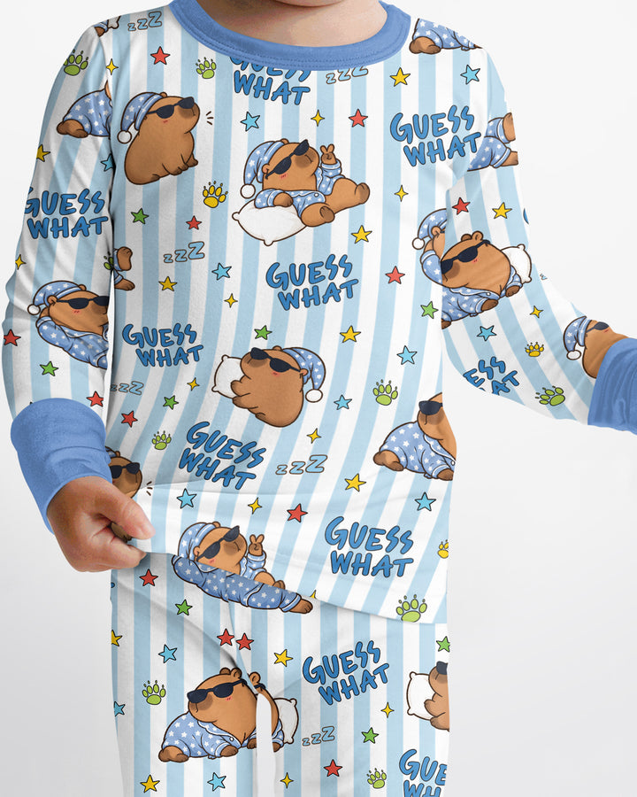Sleepy Capybara Bamboo Two Piece Long Sleeve Pajama Set