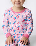 Infertility Awareness Blue and Pink Bamboo Two Piece Long Sleeve Pajama Set
