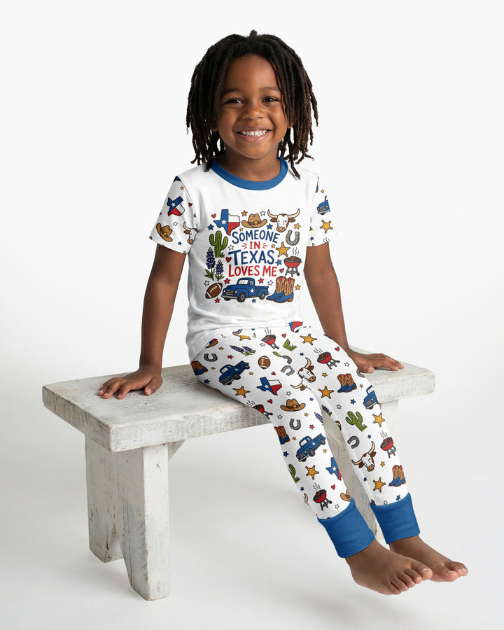 Someone in Texas Loves Me Bamboo Two Piece Short Sleeve Pajama Set