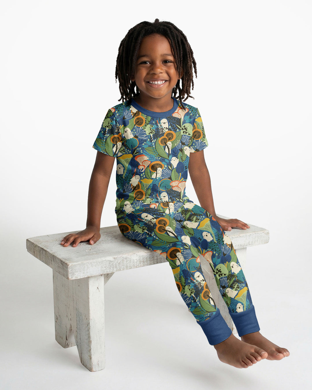 Ghost Forest Bamboo Two Piece Short Sleeve Pajama Set