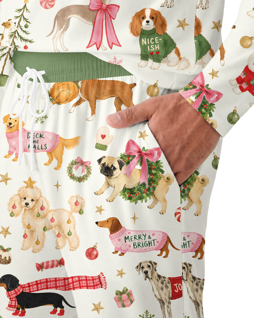 Festive Dog Merry Woofmas Bamboo Men's Pajama Set