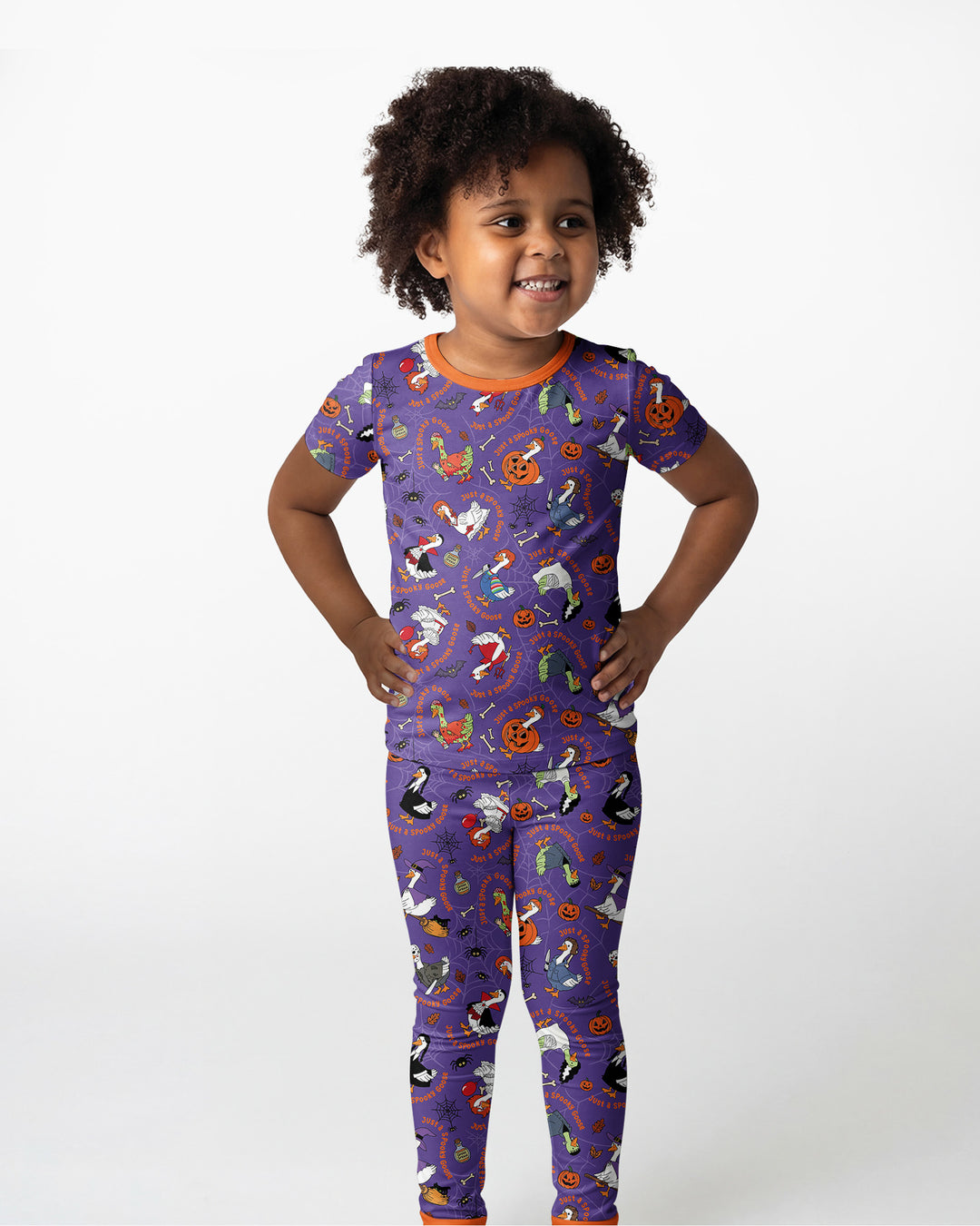 Just A Spooky Goose Family Matching Bamboo Two Piece Short Sleeve Pajama Set