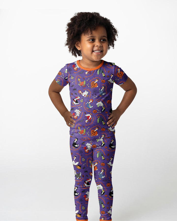 Just A Spooky Goose Family Matching Bamboo Two Piece Short Sleeve Pajama Set