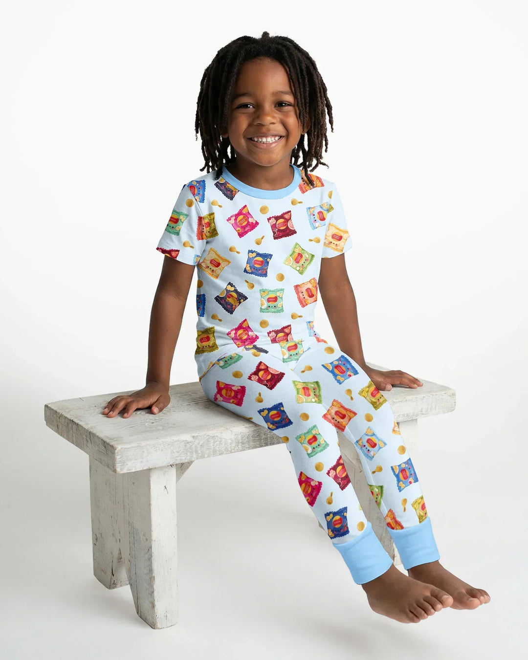 Potato Chips Bamboo Two Piece Short Sleeve Pajama Set