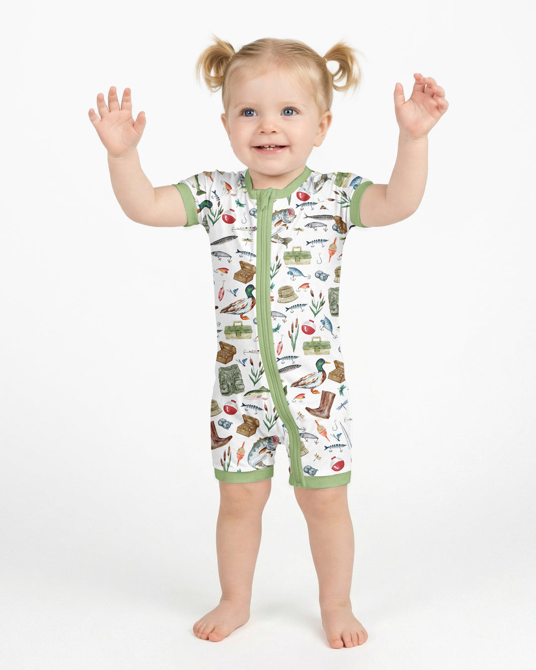 Daddy's Fishing Buddy Daddy& Me Matching Bamboo Shorty Zippy