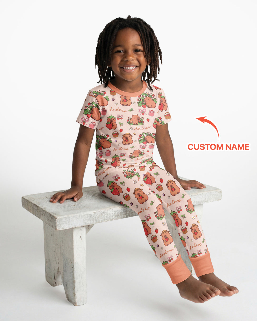 CUSTOM Template Bamboo Two Piece Short Sleeve Pyjamas Set