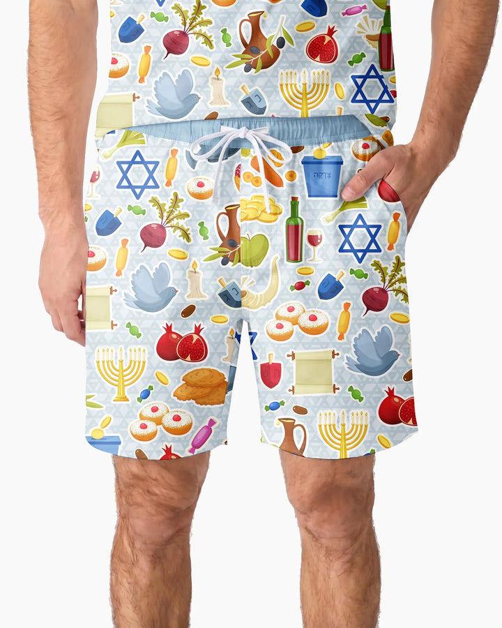Shana Tovah Bamboo Men Short Sleeve Short Pajama Set