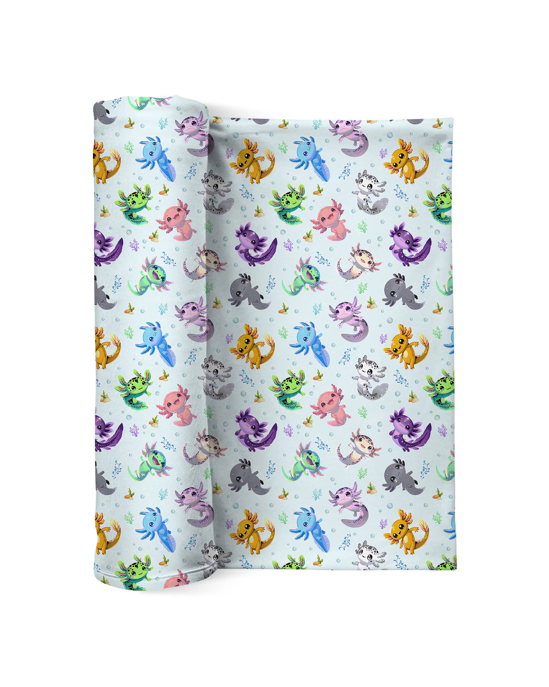 I Love You Axolotl swaddle blanket