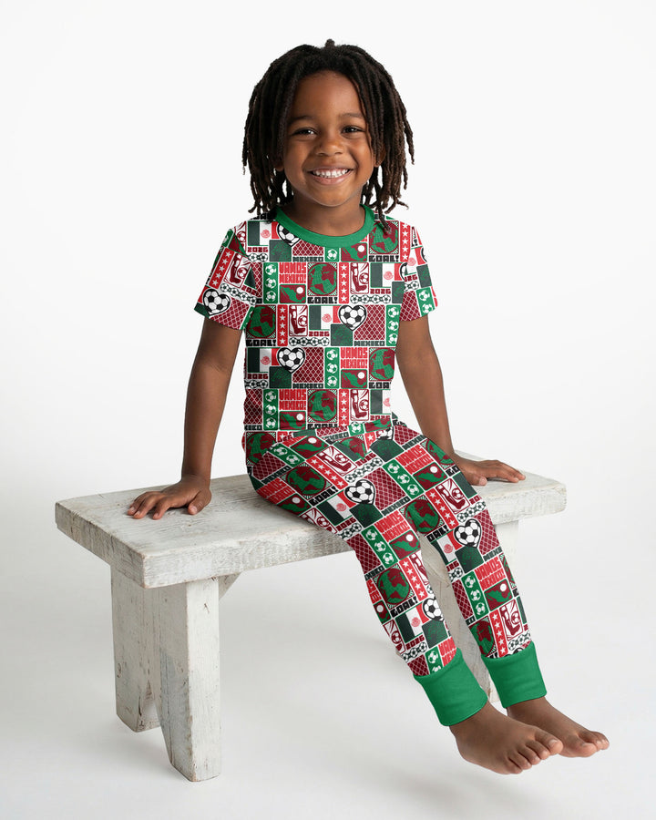 World Soccer Vamos Mexico Bamboo Two Piece Short Sleeve Pajama Set