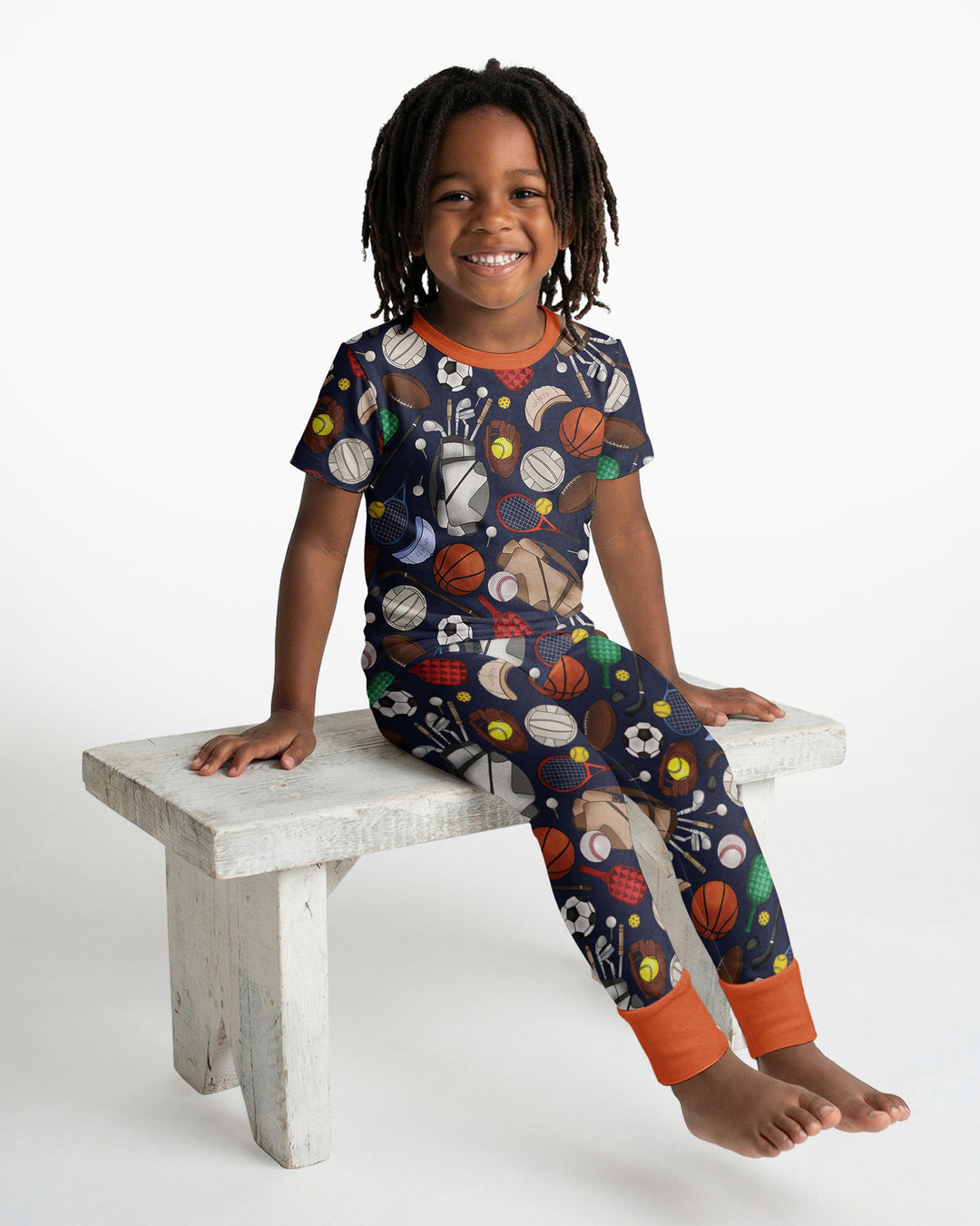 Sports Equipment Bamboo Two Piece Short Sleeve Pajama Set