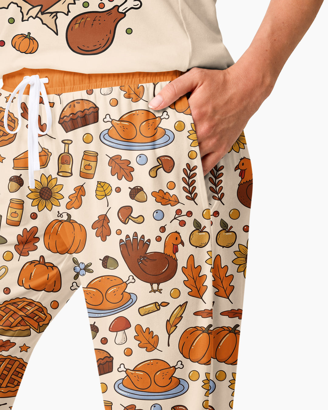 Funny Turkey on Thanksgiving Bamboo Women Pajama Set