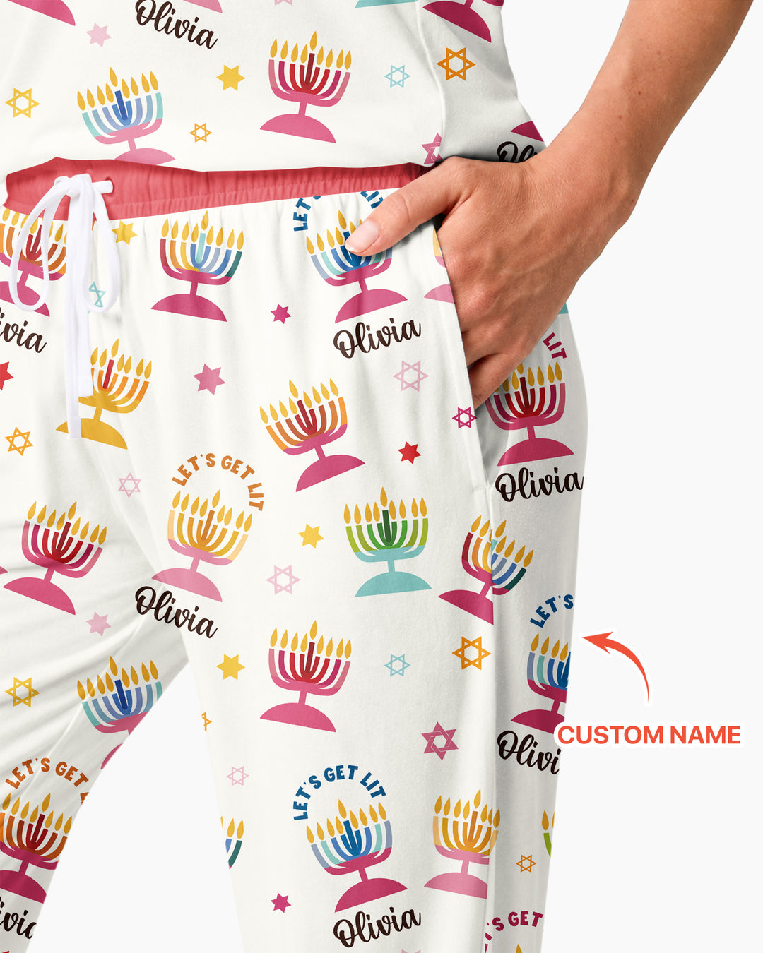 Let's Get Lit Hanukkah Bamboo Women Pajama Set