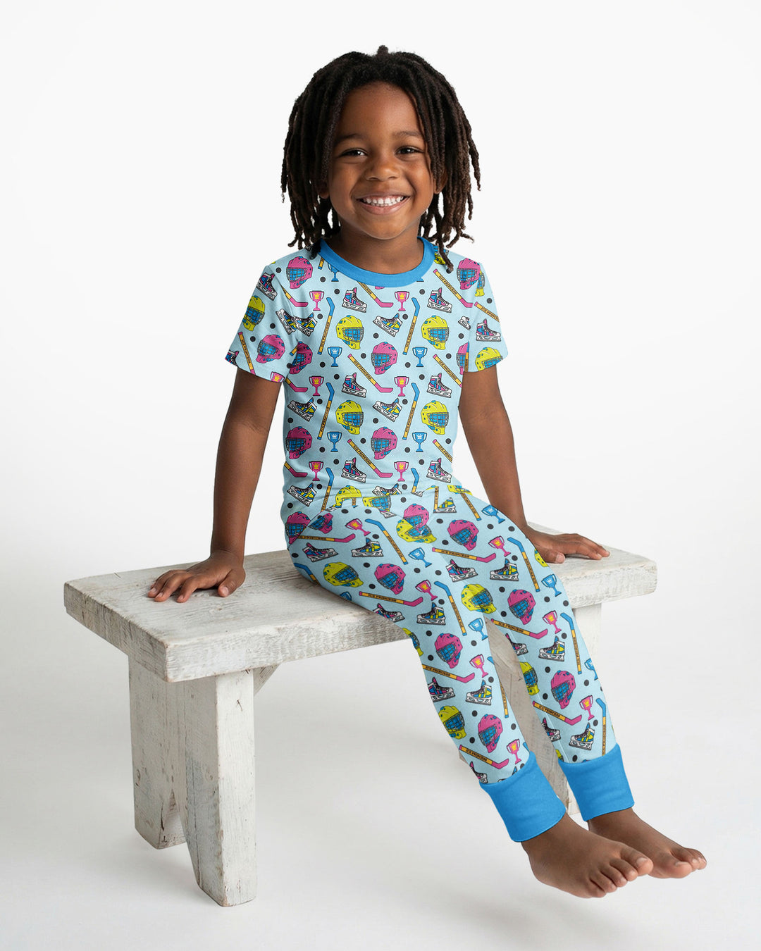 The Ice Hockey Princess Bamboo Two Piece Short Sleeve Pajama Set