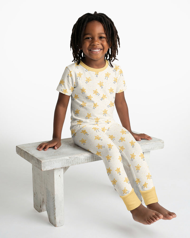 Happy Little Stars Family Matching Bamboo Two Piece Short Sleeve Pajama Set