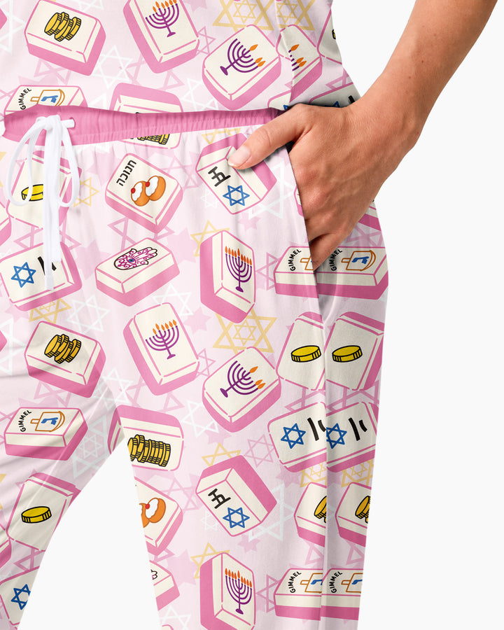Hanukkah Mahjong Club Bamboo Women Pajama Set