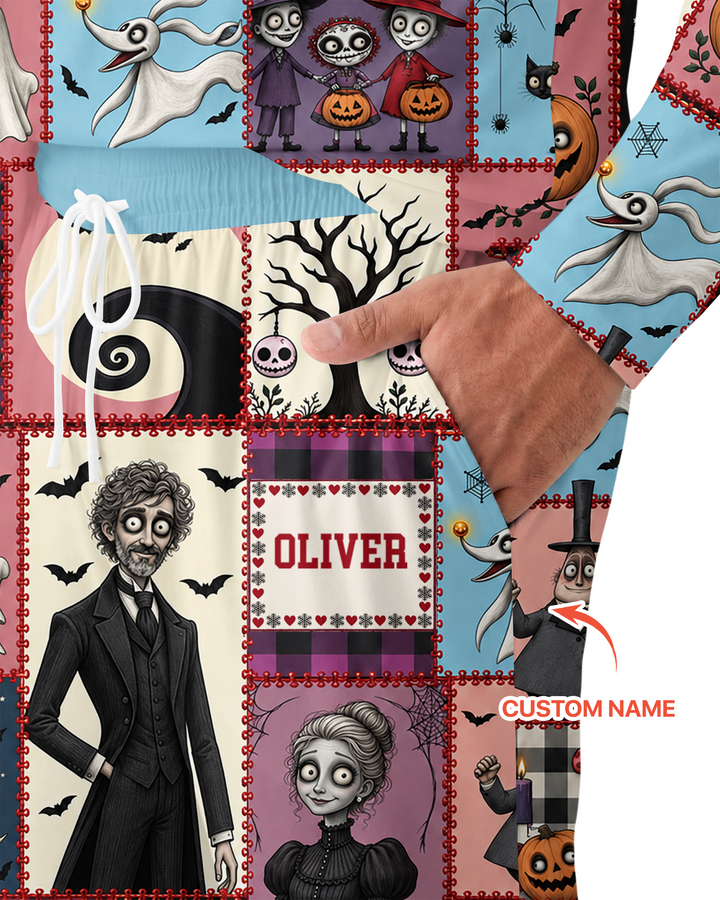 Vertical Halloween Bamboo Men's Pajama Set