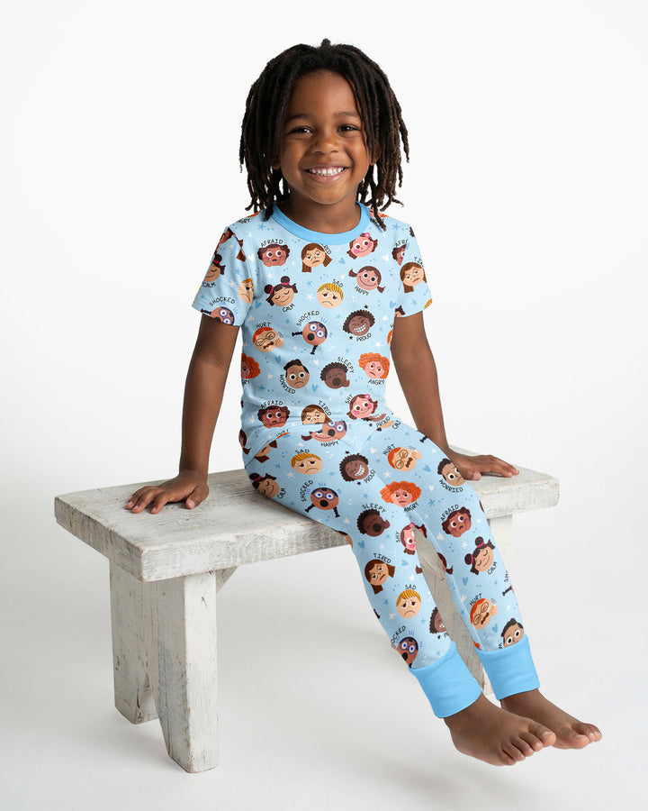 Feelings Vocabulary Bamboo Two Piece Short Sleeve Pajama Set