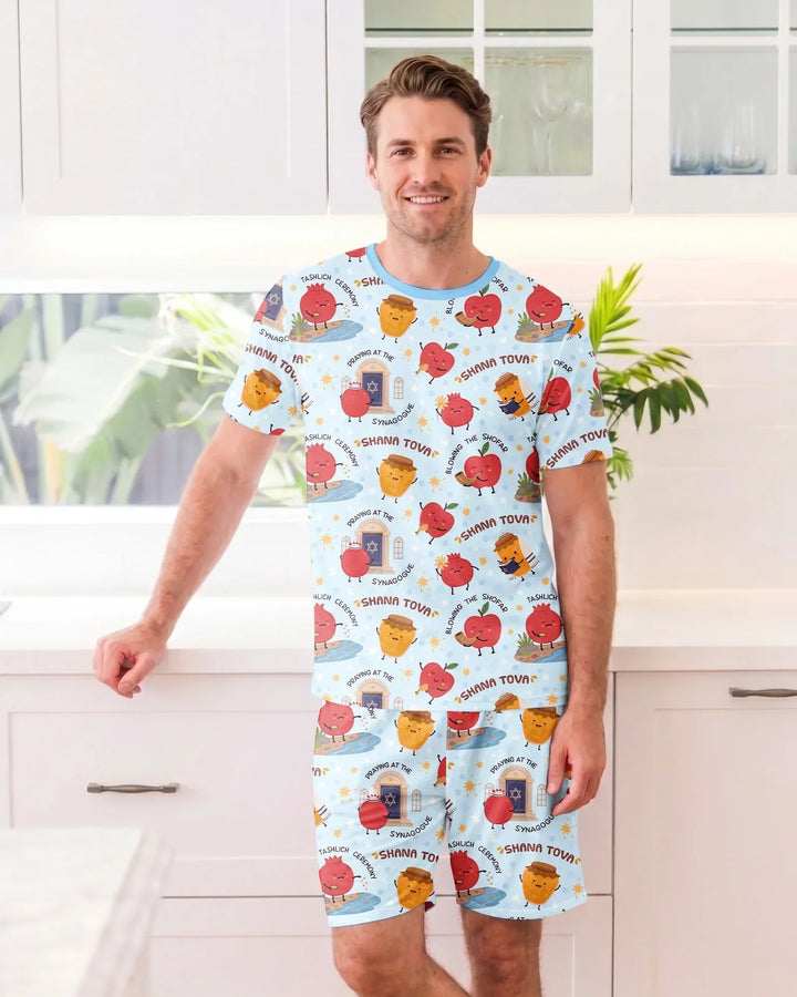 Sweet Sacred Moments Family Matching Bamboo Men Short Sleeve Short Pajama Set