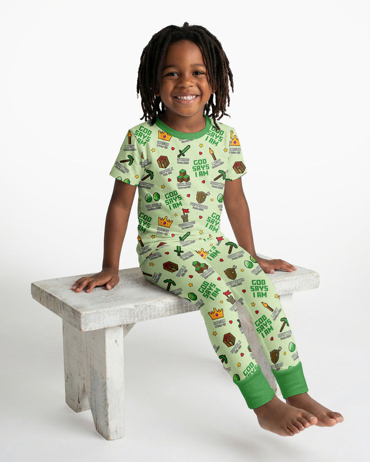 Christian Gamer Bamboo Two Piece Short Sleeve Pajama Set