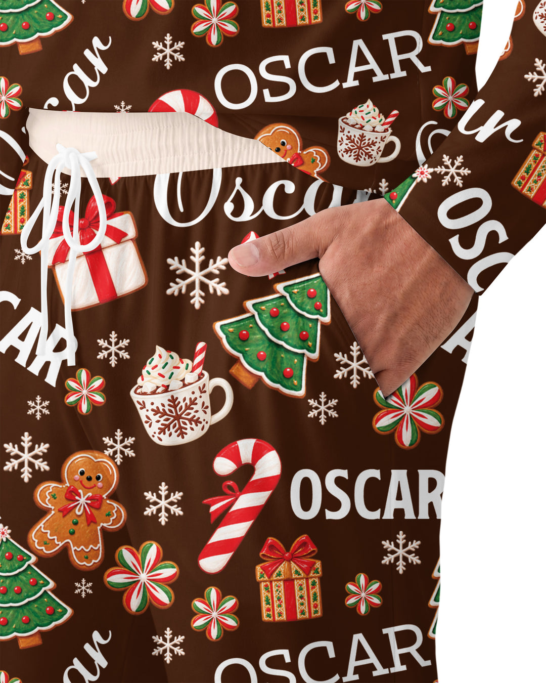 Merry Christmas Custom Name Bamboo Men's Pajama Set