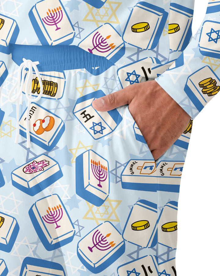 Hanukkah Mahjong Club Bamboo Men's Pajama Set