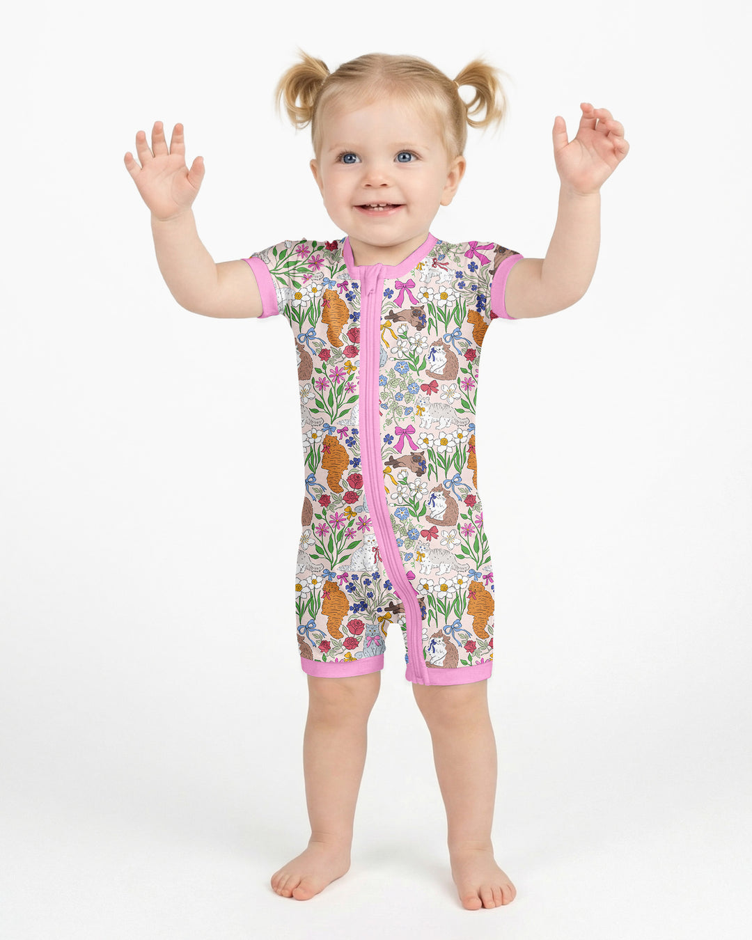 The Garden Cattery Mommy & Me Matching Bamboo Shorty Zippy