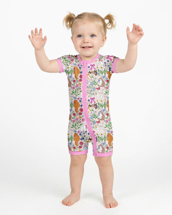 The Garden Cattery Mommy & Me Matching Bamboo Shorty Zippy