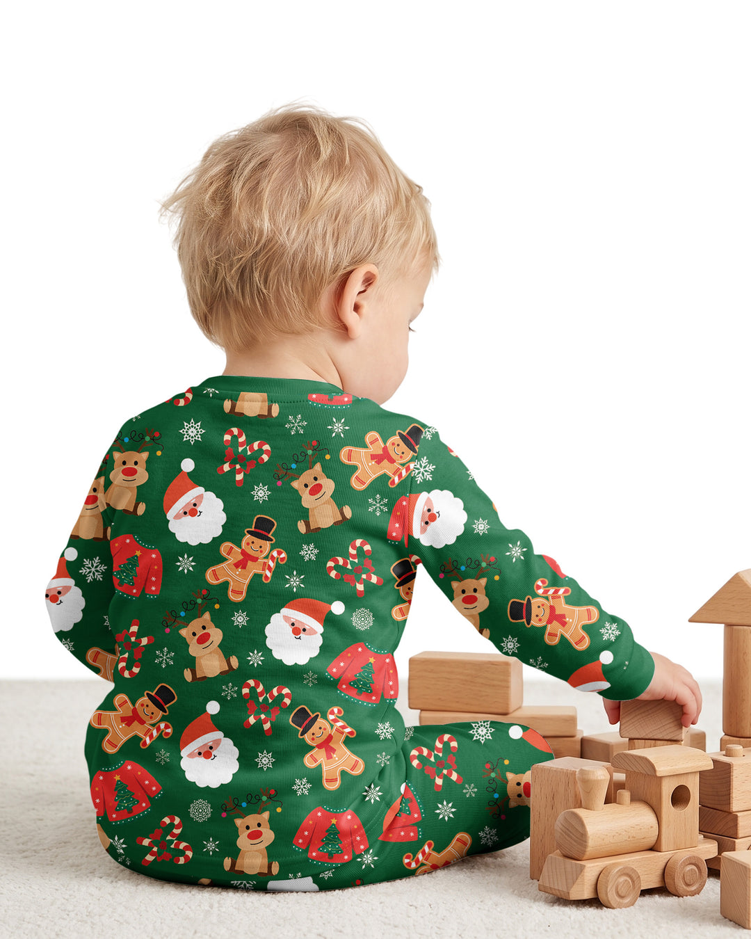 Personalized Christmas Crew Family Matching Bamboo Two Piece Long Sleeve Pajama Set