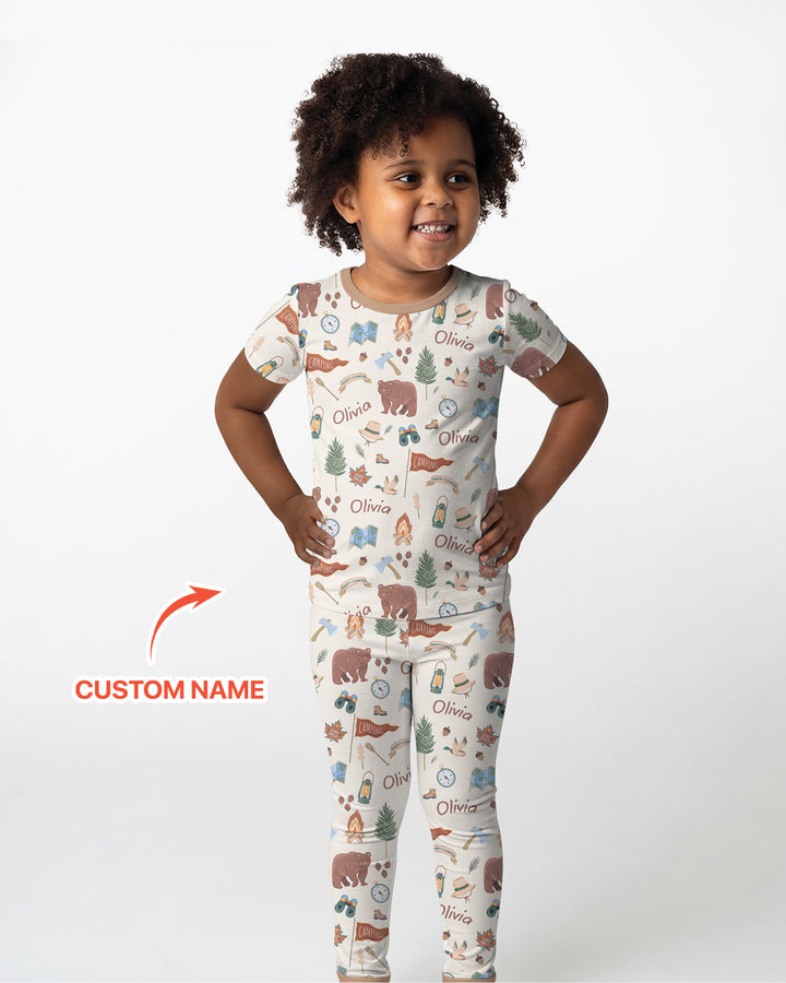 CUSTOM Template Bamboo Two Piece Short Sleeve Pyjamas Set