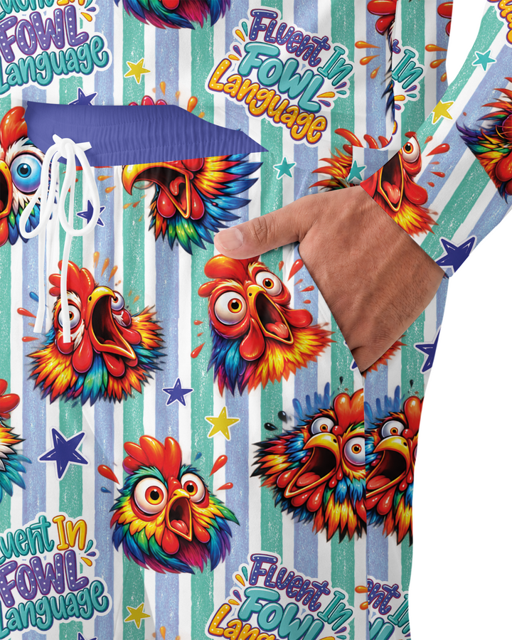 Fluent In Fowl Language Bamboo Men's Pajama Set
