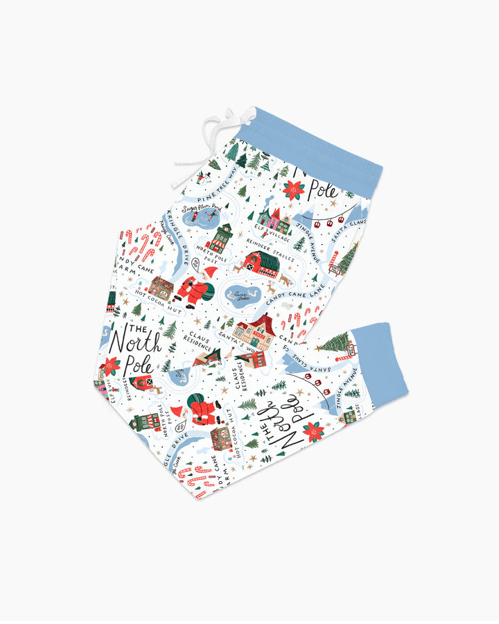 The North Pole Map Bamboo Women Pajama Set