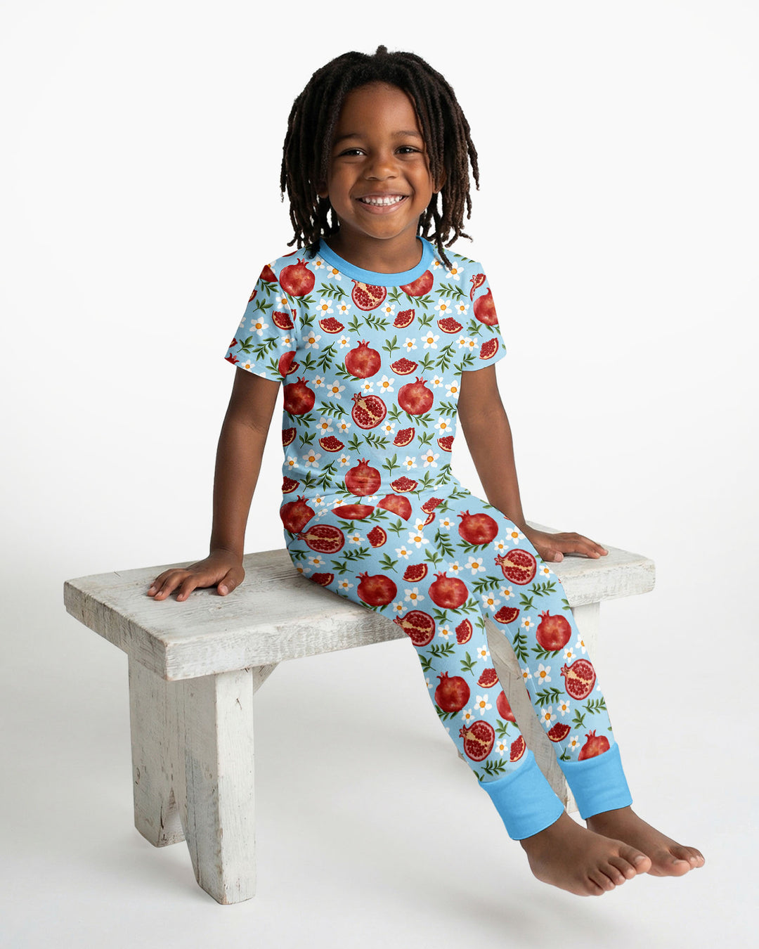 Pomegranate Garden Joy Family Matching Bamboo Two Piece Short Sleeve Pajama Set