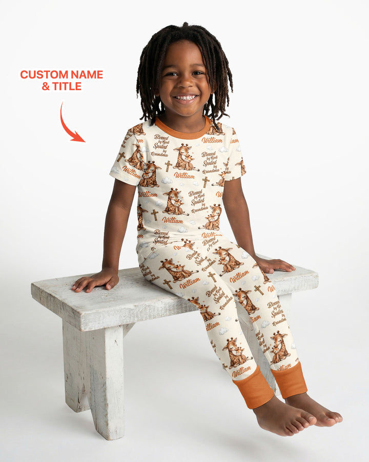 CUSTOM Template Bamboo Two Piece Short Sleeve Pyjamas Set