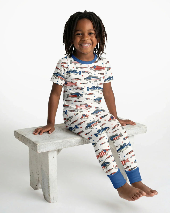 Hooked On Freedom Bamboo Two Piece Short Sleeve Pajama Set