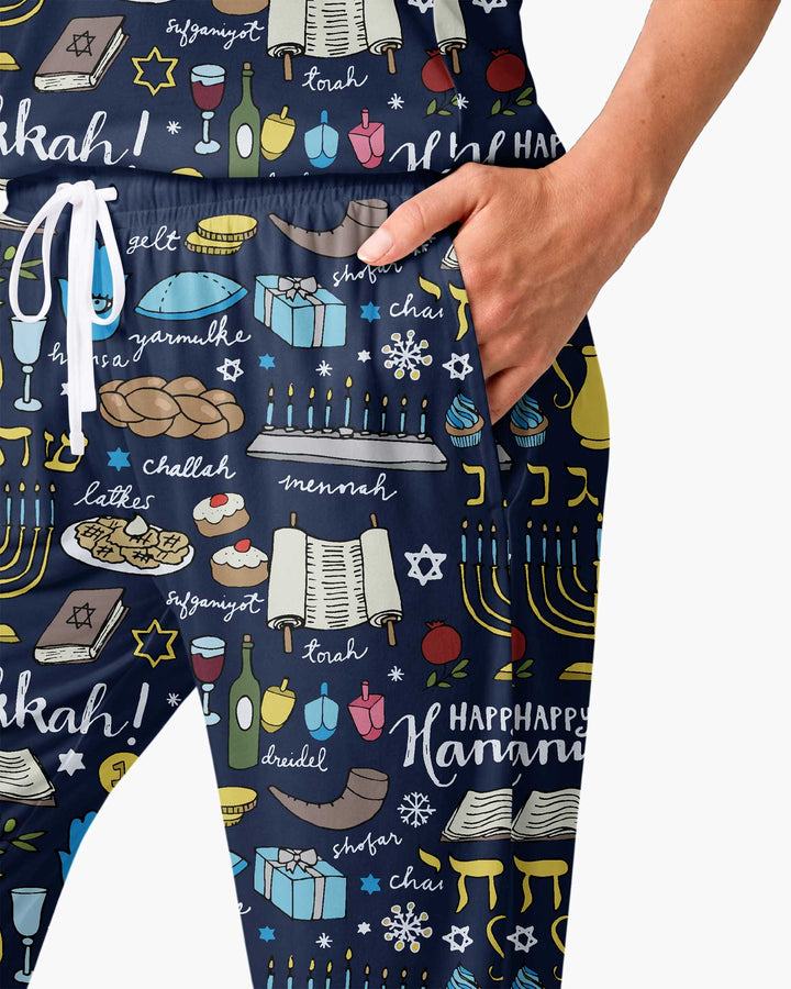 Happy Hanukkah 2026 Bamboo Women Pajama Set