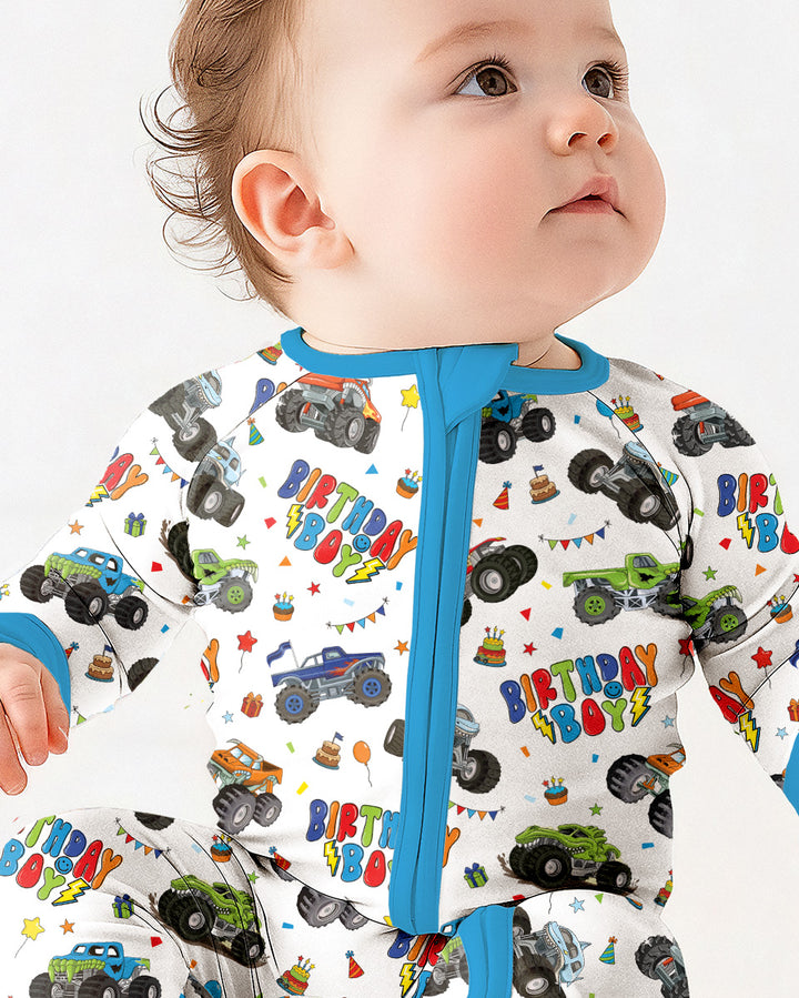 Monster Truck Birthday Boy Bamboo Convertible Zippy