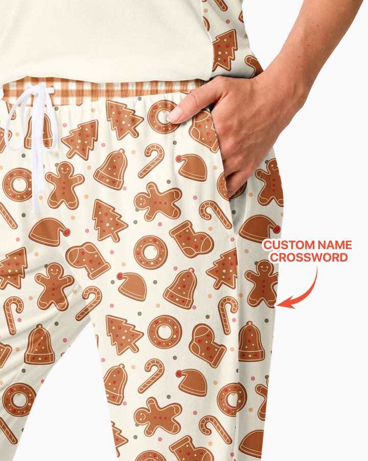Custom Crossword Cookie Crew Bamboo Women Pajama Set