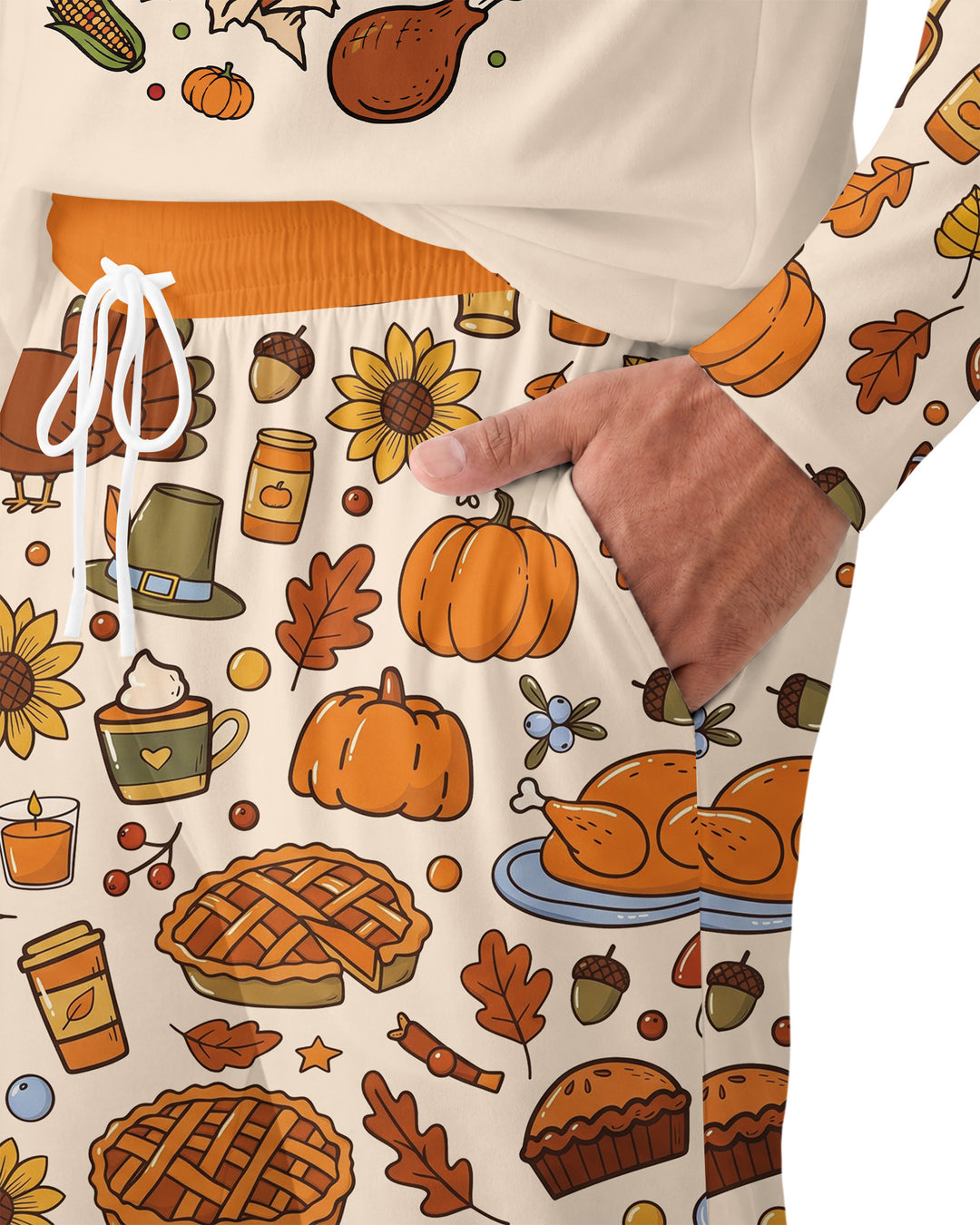Funny Turkey on Thanksgiving Bamboo Men's Pajama Set