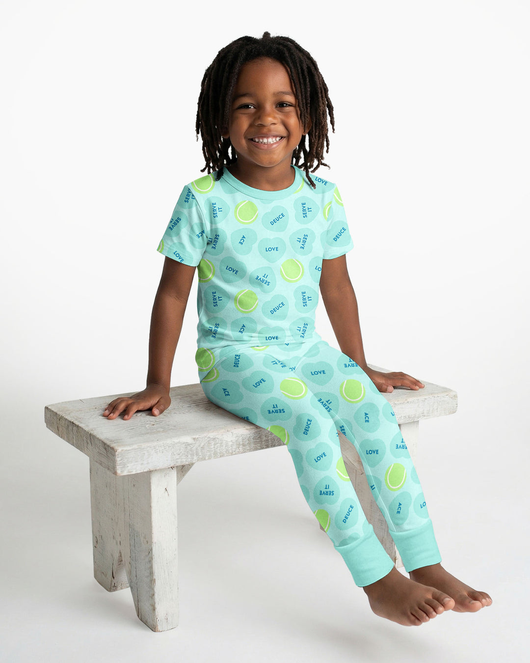 Tennis with Love Bamboo Two Piece Short Sleeve Pajama Set