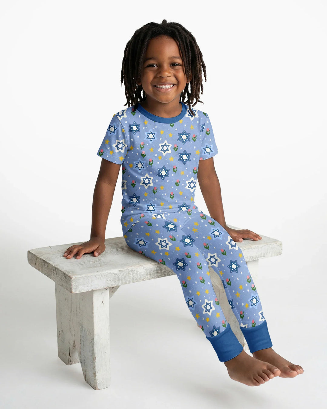Starry Bloom Blessings Family Matching Bamboo Two Piece Short Sleeve Pajama Set