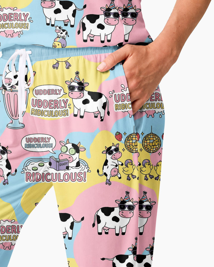 Too Ridiculous To Moo Bamboo Women Pajama Set