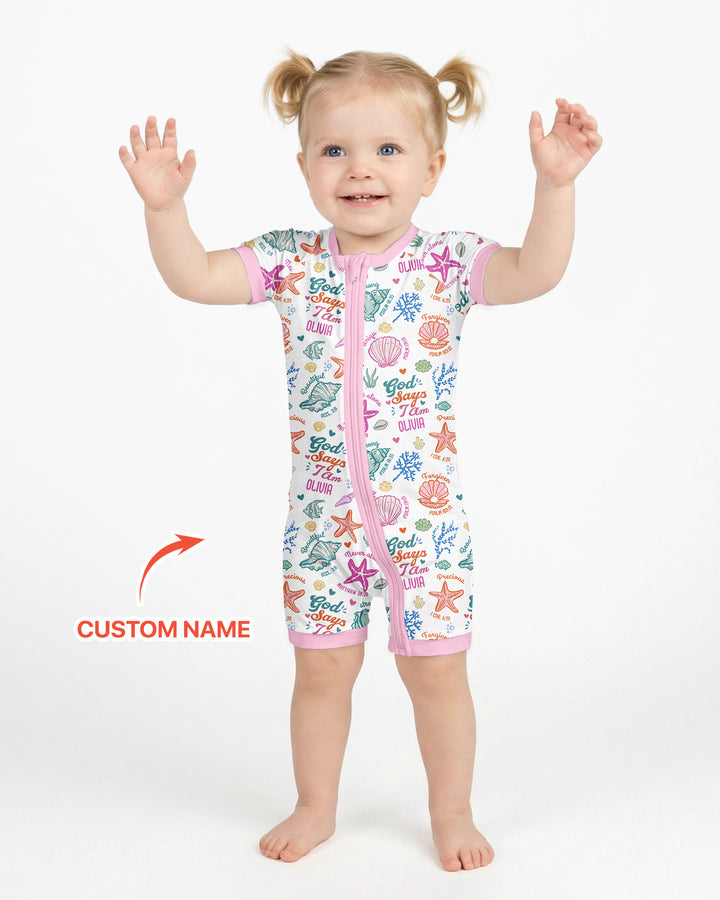 Coastal God Says I Am Custom Name Bamboo Shorty Zippy