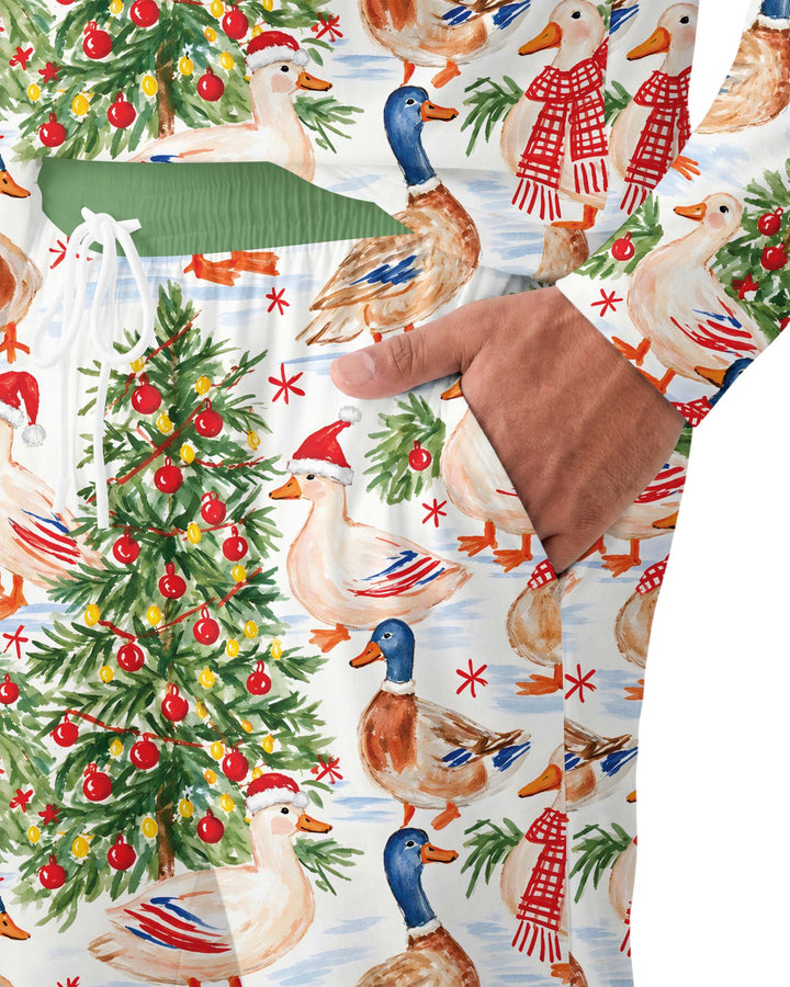 Christmas and Duck Bamboo Men's Pajama Set