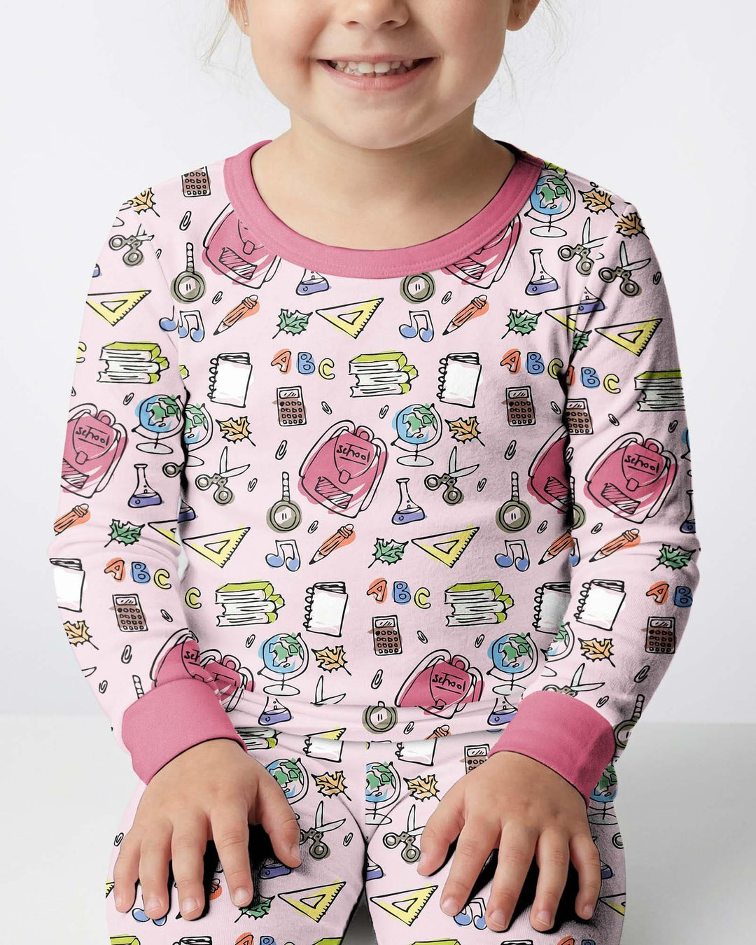 Doodle School Days Bamboo Two Piece Long Sleeve Pajama Set