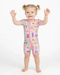 Colorful Doodle School Bamboo Shorty Zippy