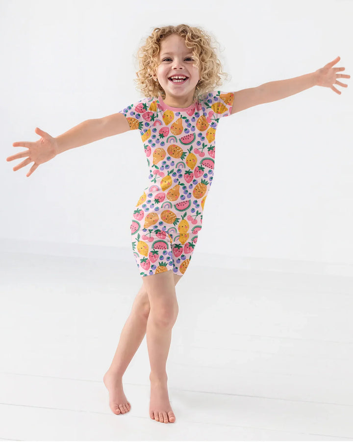 Fruitie Cuties Family Matching Bamboo Two Piece Short Sleeve Shorts Pajama Set