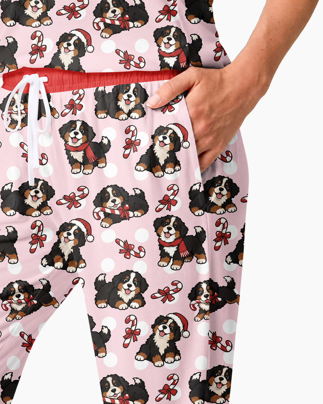 Holiday Bernese Mountain Christmas Dog Bamboo Women Pajama Set
