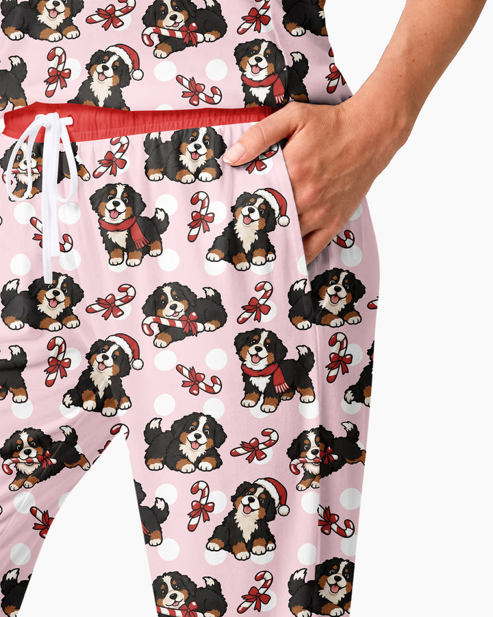 Holiday Bernese Mountain Christmas Dog Bamboo Women Pajama Set