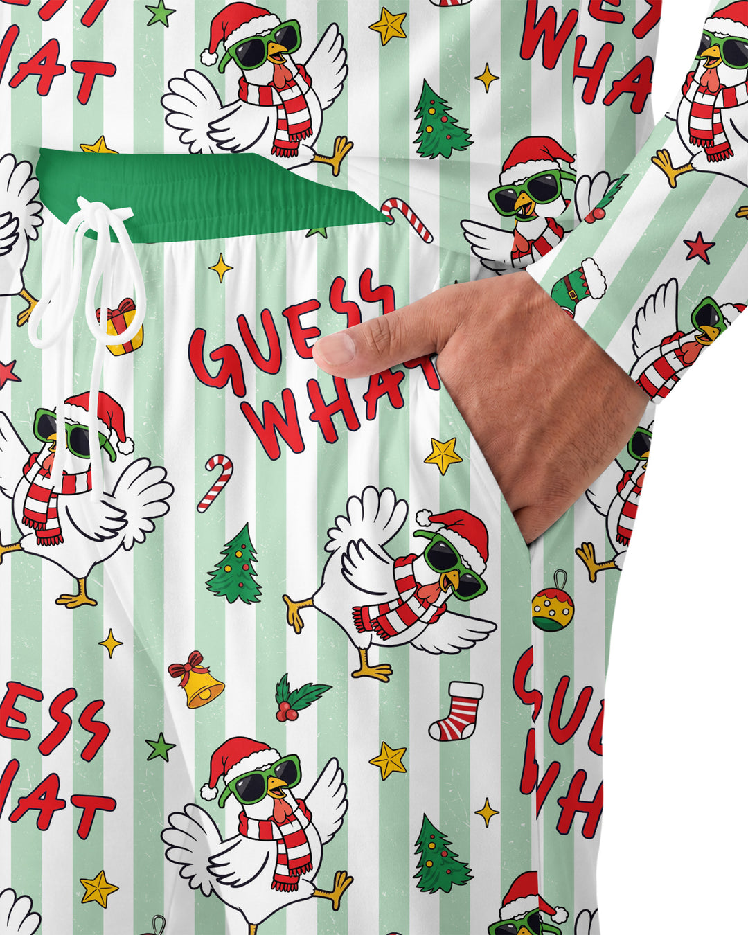 Guess What Chicken Butt Christmas Bamboo Men's Pajama Set