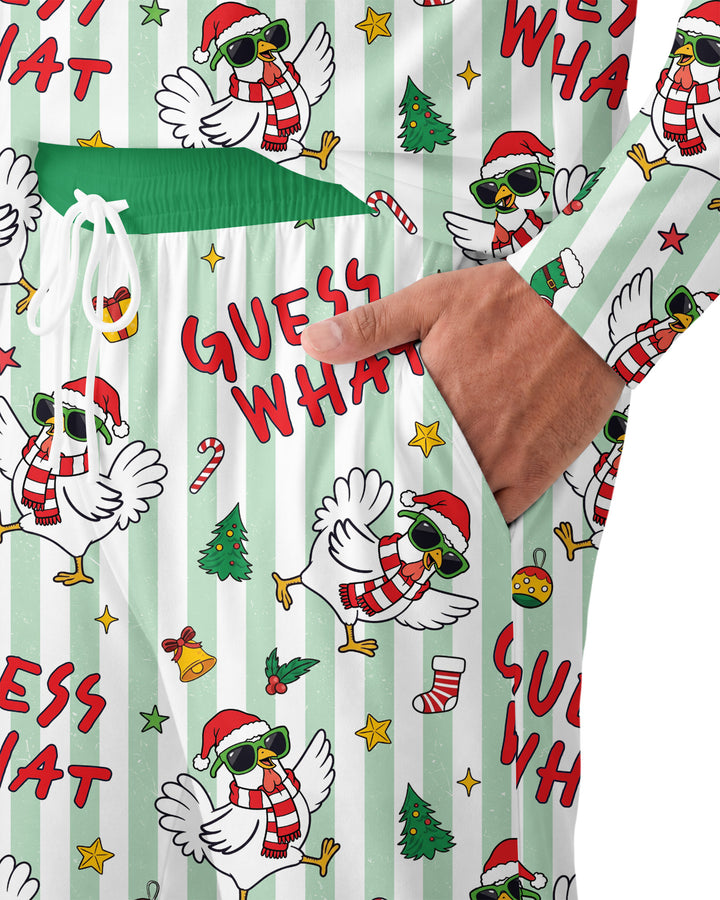 Guess What Chicken Butt Christmas Bamboo Men's Pajama Set
